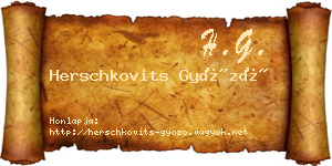 Herschkovits Győző névjegykártya